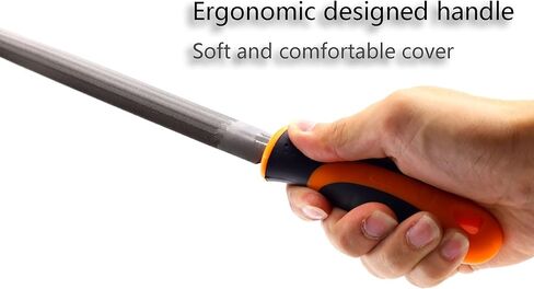 FINDER Bastard Cut Mill File, 8 Inch Flat Hand File with High Carbon Hardened Steel, Ergonomic Grip, Plastic Handle, Ideal for Wood, Metal, Plastic in Kuwait