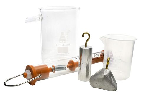 EISCO Archimedes Principle Kit - Water Displacement Contains 2 Metal Solids, Beaker, Newton Meter and Vessel- Eisco Labs in Kuwait