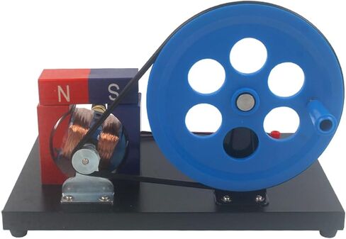 VERIMP Hand-Crank AC and DC Generator Model Physics Faraday Hand-Crank Generator Electromagnetic Electricity Generation Teaching Instrument Hand Cranked AC and DC Generators Wooden Bottom Plate in Kuwait