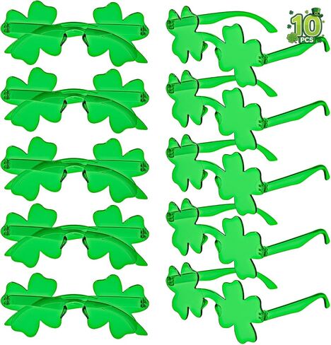 MGparty St. Patrick's Day Shamrock Glasses Irish Lucky Green Clover Sunglasses Saint Patricks Accessories Party Favor in Kuwait