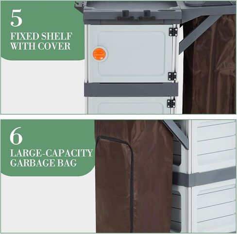 Janitorial Cart with 2 Cabinet, Commercial Cleaning Cart On Wheels with Cover, Shelves, and Oxford Bag, Housekeeping Cleaning Caddy Service Carts for School Hotel Apartment in Saudi Arabia
