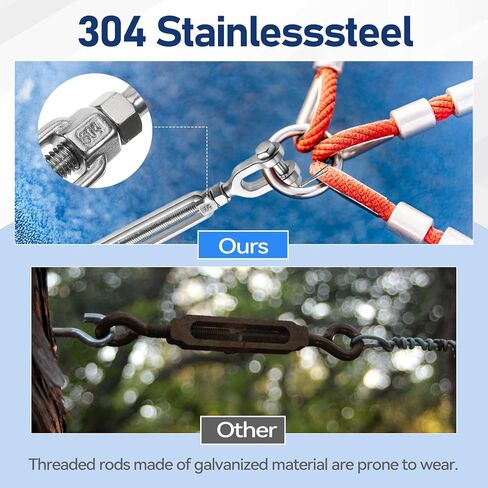 2 Pcs Turnbuckles, Closed Body Jaw and Jaw Turnbuckles Stainless Steel Turnbuckle 3/8 M10 304 Heavy Duty Turnbuckle, 3200lbs Working Load Limit-Turnbuckles for Cables Wire Tensioning, Shade Sail in Kuwait