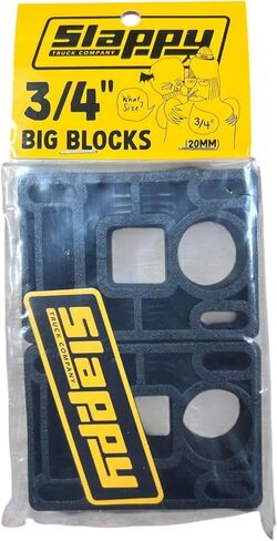 Slappy Truck Company Big Blocks Black Skateboard Hard Risers - Set of Two (2) - 3/4" in Saudi Arabia