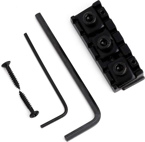 Rubatone Guitar String Locking Nut for Floyd Rose Style Adjustable Height Locking Guitar Nut Tremolo Bridge Nuts with Mounting Screw Shims and Wrench Guitar Parts Accessories Chrome. in Kuwait