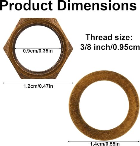 5 Set of Guitar Jack Nut and Washer, Alloy Thread 3/8"-32u Input Output Jack Nut and Washers Replacement Parts for Electric Guitar Bass Sockets (Bronze) in Saudi Arabia