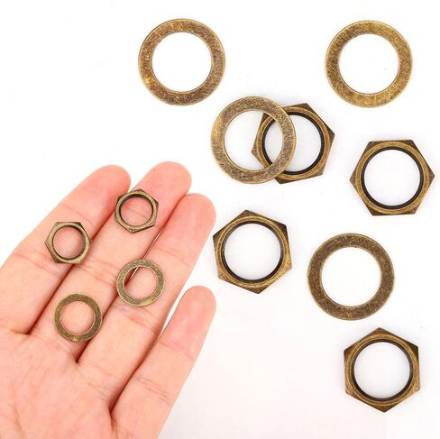 5 Set of Guitar Jack Nut and Washer, Alloy Thread 3/8"-32u Input Output Jack Nut and Washers Replacement Parts for Electric Guitar Bass Sockets (Bronze) in Saudi Arabia