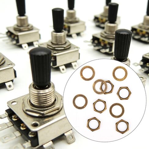 5 Set of Guitar Jack Nut and Washer, Alloy Thread 3/8"-32u Input Output Jack Nut and Washers Replacement Parts for Electric Guitar Bass Sockets (Bronze) in Saudi Arabia
