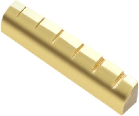 Metallor 6 String Brass Guitar Nut Pre-Slotted Top Nut 43mm x 9mm x 6mm Compatible with Les Paul LP SG Style Electric Guitar or Acoustic Guitar Parts Replacement Gold. in Saudi Arabia