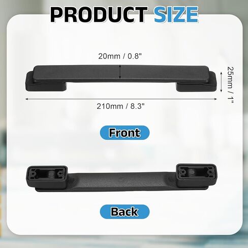 PATIKIL 8.66 Inch Luggage Handle Replacement, Plastic Pull Handle Grip with 4 Screws for Luggage Toolbox Storage Box Case Repair - 5Pcs (Black) in Kuwait