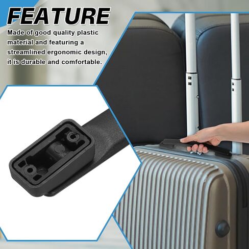 PATIKIL 8.66 Inch Luggage Handle Replacement, Plastic Pull Handle Grip with 4 Screws for Luggage Toolbox Storage Box Case Repair - 5Pcs (Black) in Kuwait