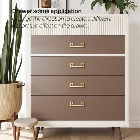 2pcs Cabinet Handles 128mm (5 inch) Gold, Chinese Style Huiwen Pulls for Drawers & Cabinet Doors in Saudi Arabia