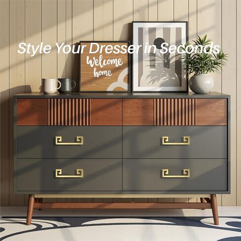 2pcs Cabinet Handles 128mm (5 inch) Gold, Chinese Style Huiwen Pulls for Drawers & Cabinet Doors in Saudi Arabia