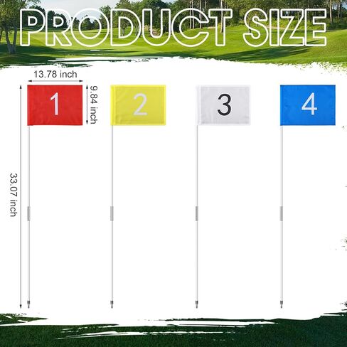 4 Sets Golf Flagstick and Flags Numbered 33 Inch for Practice Driving Range Backyard Family Golf Game Foldable Flagstick in Saudi Arabia