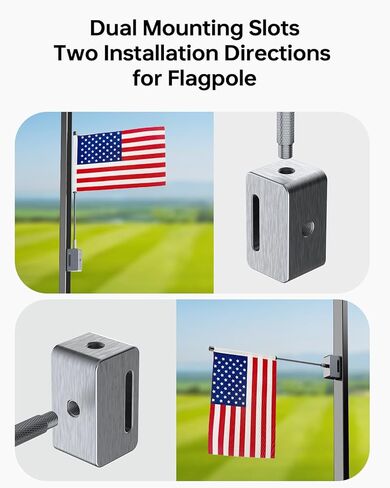 Magnetic Golf Cart Flag, Aluminum Alloy Base, 9 x 6" American Golf Flag with Dual Mounting Positions, Stable Installation Golf Pin Flag for Golf Carts, Golf Gifts in Saudi Arabia