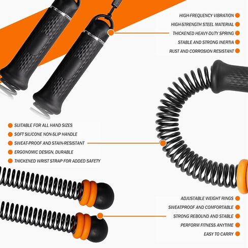 Upgrade Portable Ropeless Battle Ropes - Adjustable Weights Cordless Battle Ropes for Home Gym with Training Poster - Battle Rope Sticks Exercise Equipment for Low-Impact Workout, HIIT & Cardio in Saudi Arabia