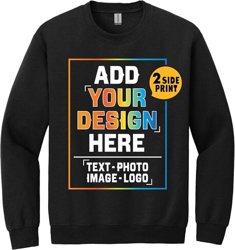 TEEAMORE Custom Sweatshirt for Men Women Add Your Text Front Back Side Print Personalized Crewneck Sweatshirt in Kuwait