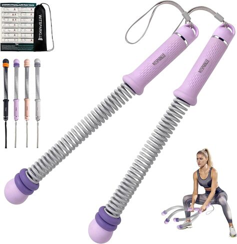 Ropeless Battle Ropes, Adjustable Cordless Battle Ropes with Resistance Springs, Weighted Portable Workout Rope for Home Gym, Low-Impact HIIT Training Equipment for Men & Women (Black) in Saudi Arabia
