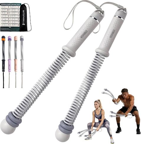 Ropeless Battle Ropes, Adjustable Cordless Battle Ropes with Resistance Springs, Weighted Portable Workout Rope for Home Gym, Low-Impact HIIT Training Equipment for Men & Women (Black) in Saudi Arabia