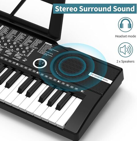 61 keys keyboard piano, Electronic Digital Piano with Built-In Speaker Microphone, Sheet Stand and Power Supply, Portable piano Keyboard Gift Teaching for Beginners in Kuwait