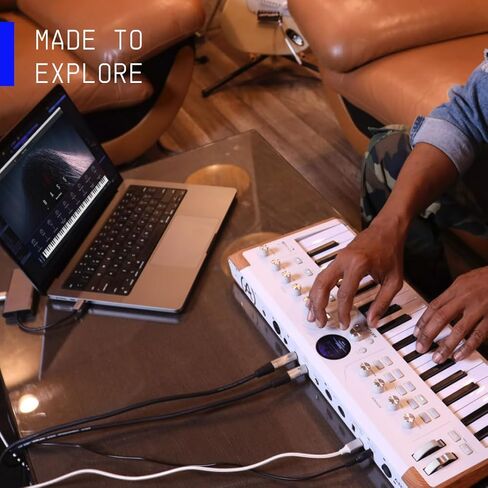 Arturia AstroLab 37-Key، لوحة مفاتيح رفيعة حساسة للسرعة مع لمسة لاحقة، واجهة مبسطة وبديهية، USBC/USB (أبيض) in Saudi Arabia
