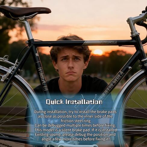 Bicycle Brake Pads 2-Pairs - Road Bike Caliper Brake Pads - Quiet All-Weather Brake Shoes with Quick Mud/Drain Slots - Compatible with Most C-Type Brake Systems (4 Pcs, Black) in Kuwait