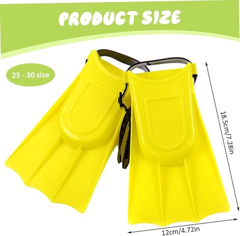 Kids Flippers 1 Pair 4.7x7.3in EVA & PVC Diving/Swimming Flippers with Adjustable Strap Portable Replacement Kids Swim Fins for Summer Adventure in Kuwait