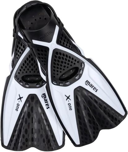 MARES Adult X-One Snorkel Fins - 410337 | Adjustable Shoe Swimming Fins/Flippers for Snorkeling, Diving | Perforated Open Heel | Short and Light Blade in Saudi Arabia