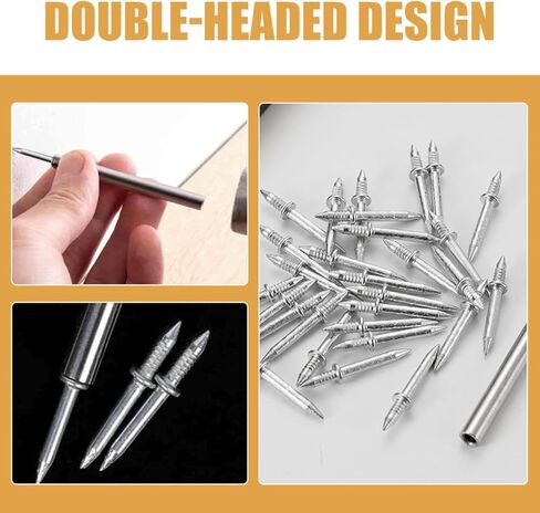 100pcs Double Headed Skirting Nails with Nail Sleeve Tool Seamless Double Ended for Wood and Wall Household Invisible Baseboard Fasteners in Saudi Arabia