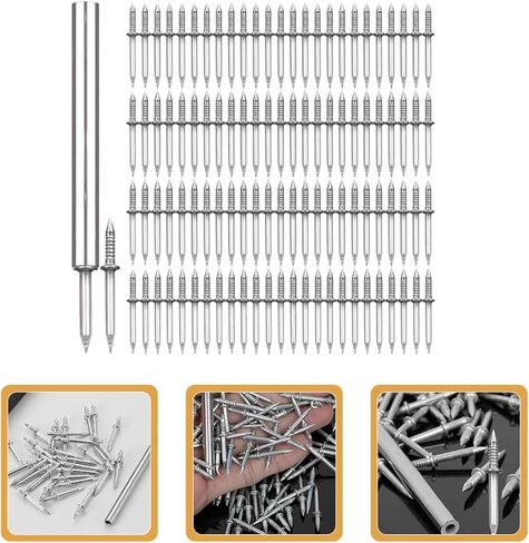 100pcs Double Headed Skirting Nails with Nail Sleeve Tool Seamless Double Ended for Wood and Wall Household Invisible Baseboard Fasteners in Saudi Arabia