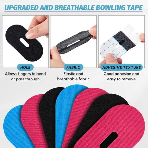 300 Pcs Bowling Thumb Tape with Breathing Holes, Pre Cut Sweat Absorbing & Protective Sports Tape for Men Women, Includes Plastic Storage Box in Saudi Arabia