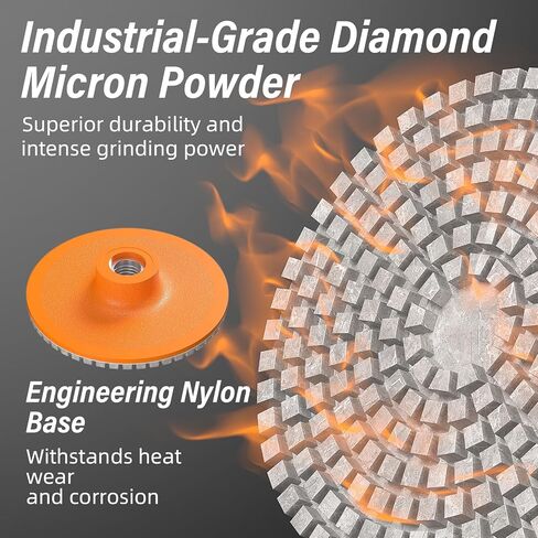 منصات تلميع ماسية BURMONG مقاس 4 بوصات لمطحنة الزوايا، 5/8 بوصة - 11 UNC من الحجر الرطب/الجاف وأقراص تلميع الخرسانة للجرانيت والرخام والبلاط والكوارتز والسيراميك (3 عبوات) in Kuwait