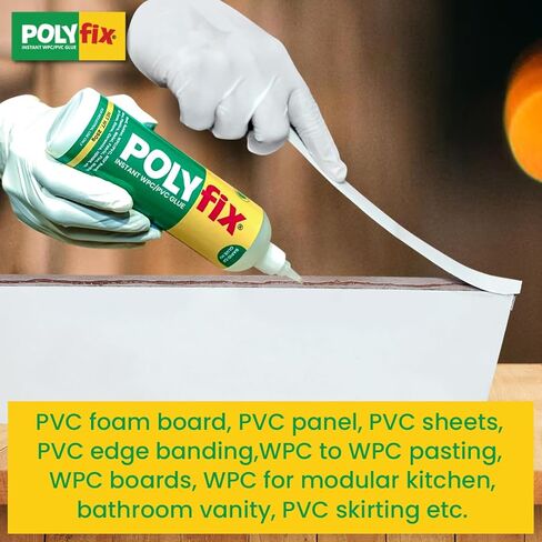 Transparent Instant WPC/PVC Glue for Wood, Mica, Acrylic Sheets, Stone, WPC/PVC Boards, Gypsum, Charcoal Sheet, Metal Strip, Banding Tape, Ceramics & Stone etc. 50g (Pack of 2) in Saudi Arabia