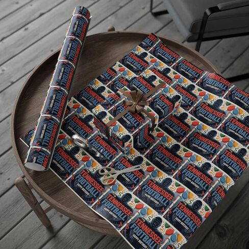 Tennessee Football Happy Birthday Ultra Thick Sports Gift Wrapping Paper, Holiday Present Wrap, Christmas Gift Wrap in Saudi Arabia