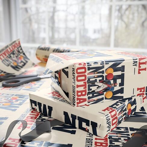 New England Football Happy Birthday Ultra Thick Sports Gift Wrapping Paper, Holiday Present Wrap, Christmas Gift Wrap in Saudi Arabia