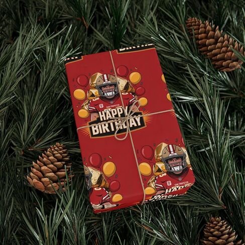 San Francisco Football Happy Birthday Ultra Thick Sports Gift Wrapping Paper, Holiday Present Wrap, Christmas Gift Wrap in Saudi Arabia