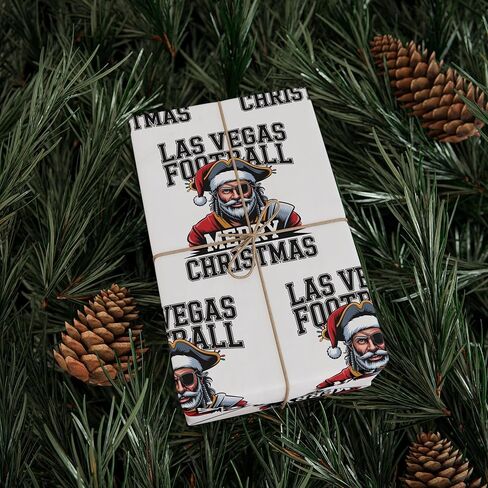 Las Vegas Football Merry Christmas Sports Gift Wrap, Holiday Present Wrap, Christmas Gift Wrap, Gift Packaging in Saudi Arabia