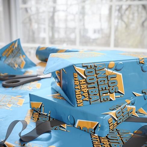 Los Angeles Football Happy Birthday Ultra Thick Sports Gift Wrapping Paper, Holiday Present Wrap, Christmas Gift Wrap in Saudi Arabia