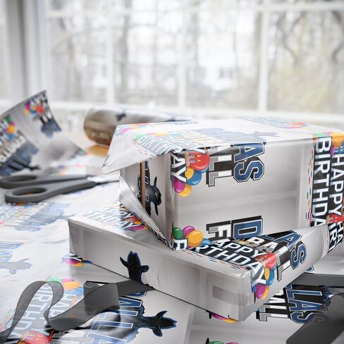 Dallas Football Happy Birthday Sports Gift Wrap, Holiday Present Wrap, Christmas Gift Wrap, Gift Packaging in Saudi Arabia