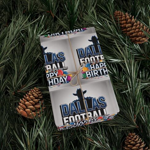 Dallas Football Happy Birthday Sports Gift Wrap, Holiday Present Wrap, Christmas Gift Wrap, Gift Packaging in Saudi Arabia