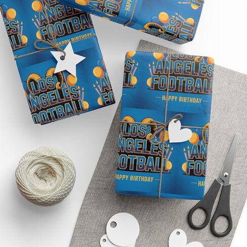 Los Angeles LA Football Happy Birthday Ultra Thick Sports Gift Wrapping Paper, Holiday Present Wrap, Christmas Gift Wrap in Saudi Arabia