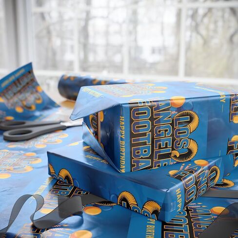Los Angeles LA Football Happy Birthday Ultra Thick Sports Gift Wrapping Paper, Holiday Present Wrap, Christmas Gift Wrap in Saudi Arabia