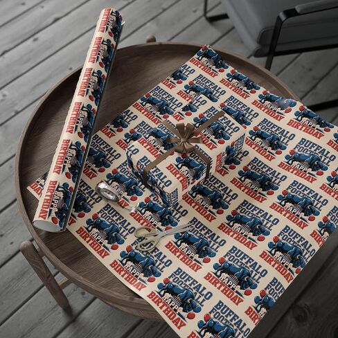 Buffalo Football Happy Birthday Sports Gift Wrap, Holiday Present Wrap, Christmas Gift Wrap, Gift Packaging in Saudi Arabia