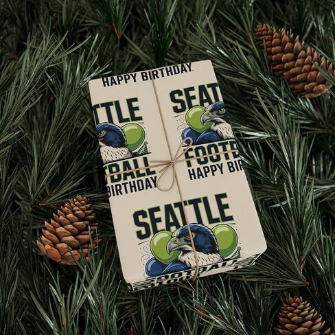Seattle Football Happy Birthday Ultra Thick Sports Gift Wrapping Paper, Holiday Present Wrap, Christmas Gift Wrap in Saudi Arabia
