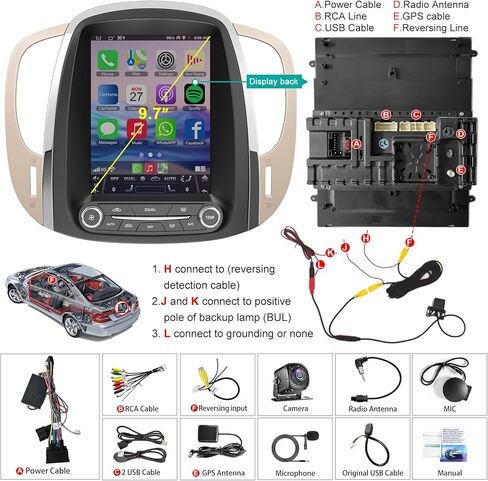 Radio Android 13 Car Radio Toyota Prius 2003-2009 مع Carplay Wireless Android Auto ، 9 بوصات شاشة تعمل بالسيارة مع GPS NAV/Bluetooth/FM AM/نسخ احتياطي/WIFI/SWC/HIFI/MirrorLink 4G+64G+64G in Kuwait