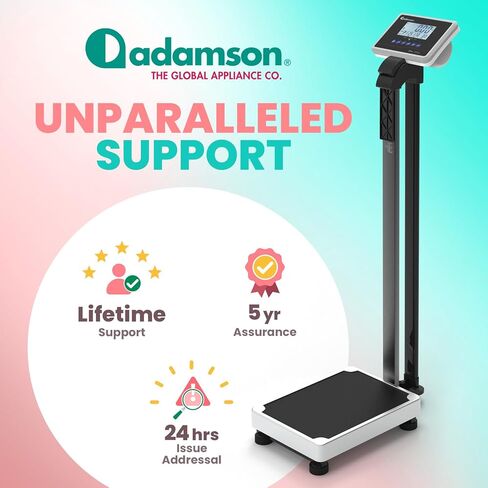 Adamson M1 Medical Digital Scale – 440 lb / 200 kg Capacity – BMI & Weight Measurement with Height – Professional for Home, Hospital, & Physicians – Heavy Duty in Kuwait