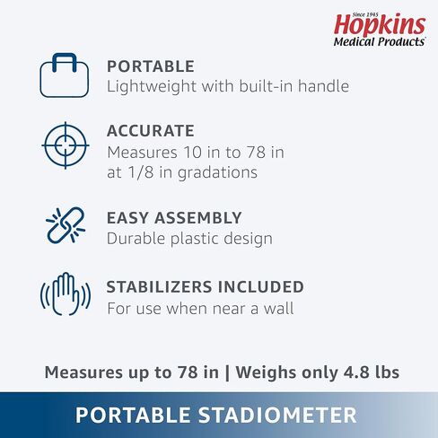 Hopkins Medical Products Road Rod Portable Stadiometer: Accurate Height Measurement up to 78 inches - Easy-to-Use, Compact & Durable for Healthcare Professionals in Kuwait