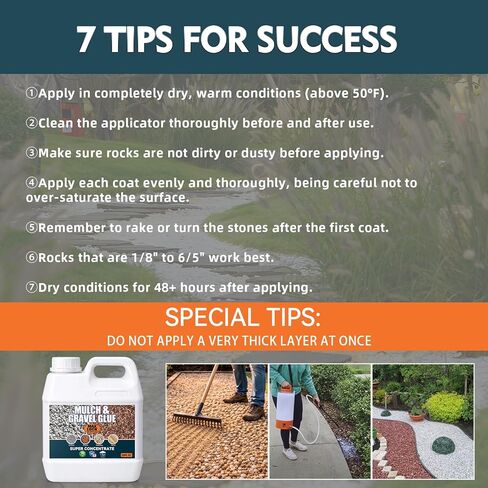 غراء الصخور للمناظر الطبيعية - غراء المهاد وموثق الحصى، لاصق حجري سريع الجفاف ومثبت حصى البازلاء، غير سام، مقاوم للطقس للحديقة والممرات والباحات وأسرّة الزهور، 35 أونصة سائلة in Kuwait