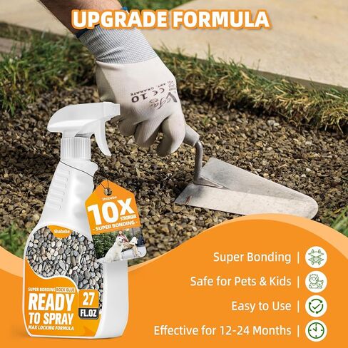 رذاذ غراء الصخور والحصى للمناظر الطبيعية، 31.7 أونصة من غلاف المهاد الجاهز للاستخدام، لاصق سريع الجفاف ومقاوم للطقس لحصى البازلاء وأسرّة الحدائق والأحجار in Kuwait