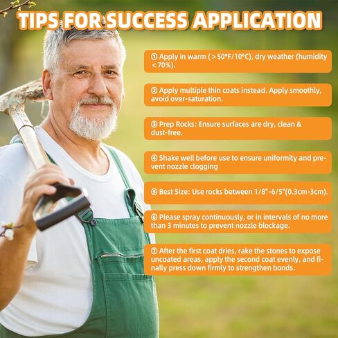 رذاذ غراء الصخور والحصى للمناظر الطبيعية، 31.7 أونصة من غلاف المهاد الجاهز للاستخدام، لاصق سريع الجفاف ومقاوم للطقس لحصى البازلاء وأسرّة الحدائق والأحجار in Kuwait