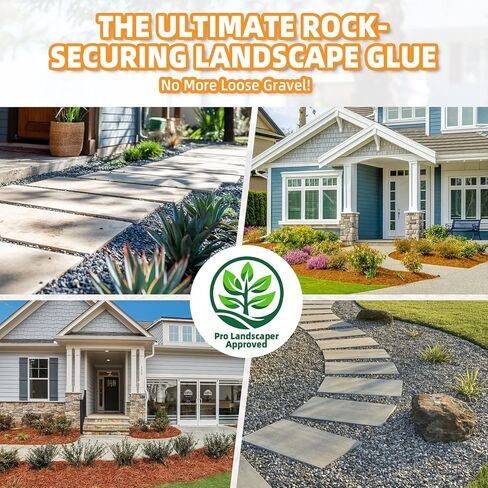 رذاذ غراء الصخور والحصى للمناظر الطبيعية، 31.7 أونصة من غلاف المهاد الجاهز للاستخدام، لاصق سريع الجفاف ومقاوم للطقس لحصى البازلاء وأسرّة الحدائق والأحجار in Kuwait